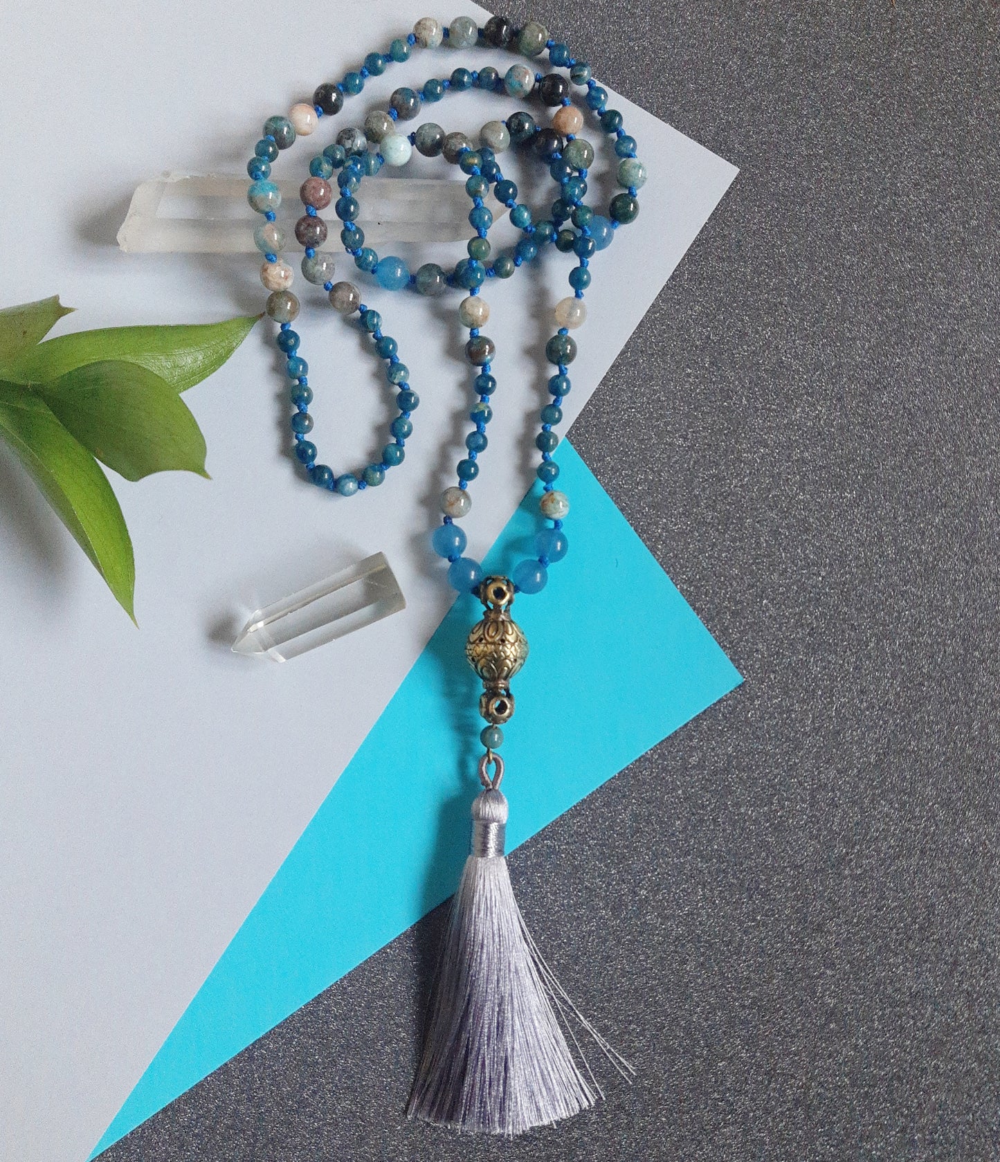 Mala con pietre di Sodalite e Apatite